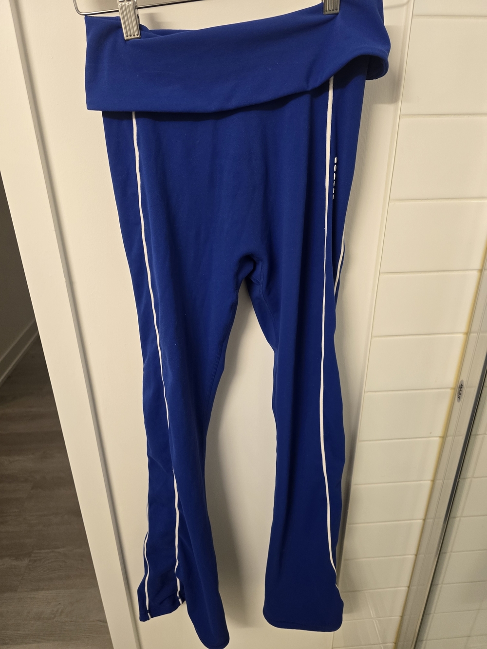 Bo + Tee Fold-Over Waist Flair Pant In COBALT